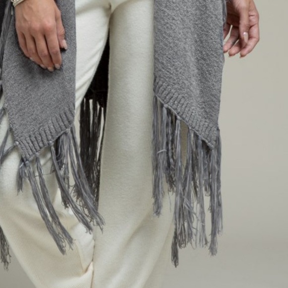 Boho Waffle Knit Fringe Kimono - Picture 11 of 12